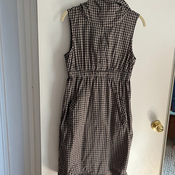 Nili Lotan Dresses & Skirts - Nili Lotan Half-Zip Hooded Dress in Black Checkered Plaid L